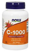 NOW Foods Vitamin C-1000 with Rose Hips & Bioflavonoids - 100 tablečių