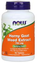 NOW Foods Horny Goat Weed Extract, 750mg - 90 tablečių