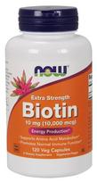 NOW Foods Biotin, 10mg Extra Strength - 120 kapsulių