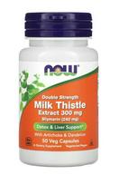 NOW Foods Milk Thistle Extract with Artichoke & Dandelion, 300mg Double Strength - 50 kapsulių