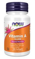 NOW Foods Vitamin A, 10 000 IU - 100 kapsulių