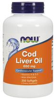 NOW Foods Cod Liver Oil, 650mg - 250 kapsulių