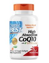 Doctor's Best High Absorption CoQ10 with BioPerine, 200mg - 60 kapsulių