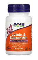 NOW Foods Lutein & Zeaxanthin - 60 kapsulių