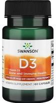 Swanson Vitamin D-3, 1000 IU - 60 kapsulių