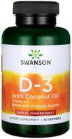 Swanson Vitamin D-3 with Coconut Oil, 2000 IU - 60 kapsulių