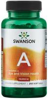 Swanson Vitamin A, 10 000 IU - 250 kapsulių