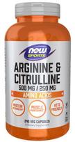 NOW Foods Arginine & Citrulline - 240 kapsulių