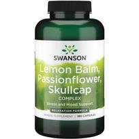 Swanson Lemon Balm, Passionflower, Skullcap Complex - 180 kapsulių