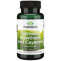 Swanson Turmeric, Hawthorn and Cayenne - 60 kapsulių