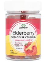 Swanson Elderberry Gummies with Zinc & Vitamin C, Lemon Raspberry - 60 guminukų