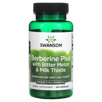 Swanson Berberine Plus with Bitter Melon & Milk Thistle - 60 kapsulių