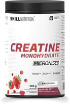 Skill Nutrition Micronised Creatine Monohydrate Flavoured, Berry Blast - 500 gramų
