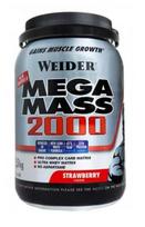Weider Mega Mass 2000, Strawberry - 1500 gramų