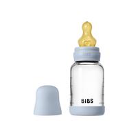 BIBS stiklinis buteliukas nuo dieglių 120 ml (Baby Blue) pilnas komplektas