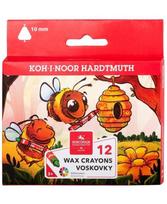 Storos vaškinės kreidelės KOH-I-NOOR Jumbo, tribriaunės, 12 spalvų