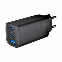 Gembird Power Delivery Charger 1 x A, 2 x C, GaN 65W, Black