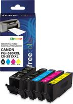 freecolor Patrone Canon PGI-580XXL black+CLI-581XXL BK/C/M/Y remanufactured - Wiederaufbereitet - Kompatibel
