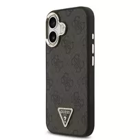 GUESS PU Leather 4G Triangle Logo phone case with MagSafe support for iPhone 17, black