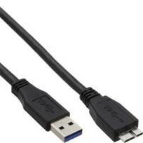 InLine® USB 3.2 Gen.1 Cable Type A male / Micro B male, black, 1.5m