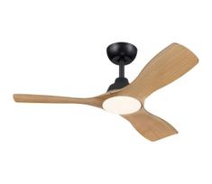 Philips-LED reguliuojamas lubų ventiliatorius OLAS LED/24W/230V Ø 106 cm juodas/rudas + su nuotolinio valdymo pulteliu