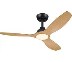 Philips LED reguliuojamas lubų ventiliatorius OLAS, LED 24W/230V, skersmuo 132 cm, juodas/rudas, su nuotoliniu pultu