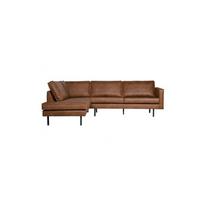 Rudos spalvos iš dirbtinės odos kampinė sofa (su kairiuoju kampu/„L“ formos) Rodeo – WOOOD