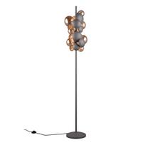 Pastatomas šviestuvas pilkos spalvos/auksinės spalvos (aukštis 155 cm) su stiklo gaubtu Bubble – Trio Select