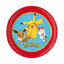 Popierinės lėkštutės „Pokemon“ – vaikų gimtadienio lėkštutės (8 vnt., 20 cm)