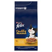 Felix Doubly Delicious Maistas suaugusiems katėms su skaniu vištienos ir kalakutienos mišiniu 2 kg