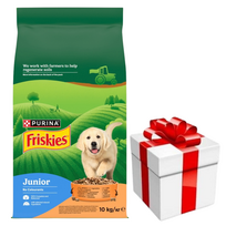 Friskies Junior Maistas šuniukams su vištiena ir daržovėmis su pienu 10 kg + Staigmena Šunui