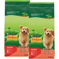 Friskies Active maistas suaugusiems šunims su jautiena ir daržovėmis, 2x15 kg