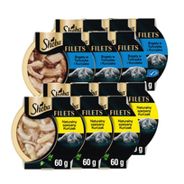 SHEBA Filets šlapias kačių maistas su vištiena padaže 6x60 g + Filets šlapias kačių maistas su tunu padaže 6x60 g