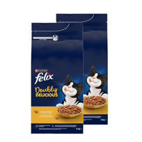 Felix Doubly Delicious Maistas suaugusiems katėms su skaniu vištienos ir kalakutienos mišiniu 2x2 kg