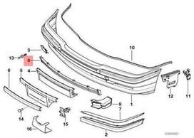 ORIGINALUS OEM BMW E38 Sedanas Priekinis Bamperio Tinklelis ACC Dešinė 51118237084