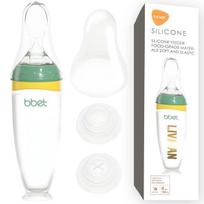 Minkštas silikoninis kūdikių maitinimo buteliukas su šaukšteliu LIVMAN SE04047-D švelnios konsistencijos, homogeniškam maistui, 120ml
