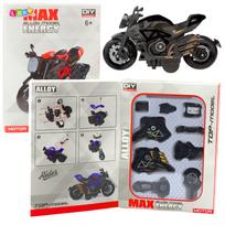 Motociklo modelis 1:14 juodas su auksinėmis detalėmis