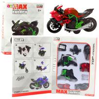 Motociklo modelis 1:14 žalias ir raudonas