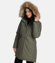 Huppa moteriškas parkas su natūraliu kailiu 200g Vivian 1 12498120*10057, alyvuogių