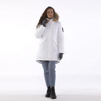 Huppa moteriškas parkas su natūraliu kailiu 200g Vivian 1 12498120*00020, baltas
