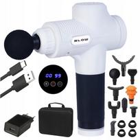 Masażer Blow 44-357# Pistolet do masażu masażer blow wave 4000 biały + 10 końcówek + walizka | 5900804155171 | 5900804155171