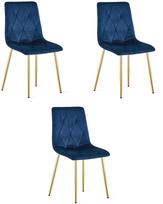 Valgomojo kėdė LIBRA veliūrinė navy blue aksomas su auksinėmis kojomis x3 | HURT_5903332092840 | 5903332092840