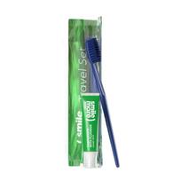 Kelioninis rinkinys Hiskin Smile 30 ml mėtų dantų pasta + žalias dantų šepetėlis + kosmetinė