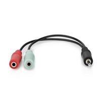 Garso kabelis stereo - NEDIS - CAGB22150BK02 - 3.5 mm Vyras - 2x 3.5 mm Moteris - 0.20 m Antracitas