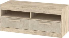 TV spintelė Meblocross Maximus MXS-34 smėlio ąžuolas, su stalčiais, pastatoma