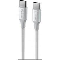 Swissten Textile II USB-C to USB-C 60W 1.5m White