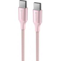 Swissten Textile II USB-C to USB-C 60W 1.5m Pink