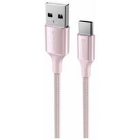 Swissten Textile II USB to USB-C 60W 1.5m Pink