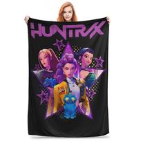 Kpop Demono Medžiotoja Huntrix Mergaitės Šilta Minkšta Antklodė Kelioninė Pliušinė Antklodė Naujoviška Sofos Lovos Flanelinis Patalynės Užvalkalas Sofos Lovos Dangalas 75x100CM