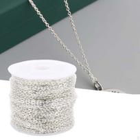 10Yards Extension Chains Link, Cable Chains, Crafting Connectors Chain for Body Anklet, Silver 0.6mm